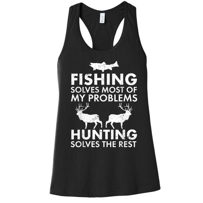 Funny Fishing And Hunting Gift Christmas Humor Hunter Cool Women's Racerback Tank