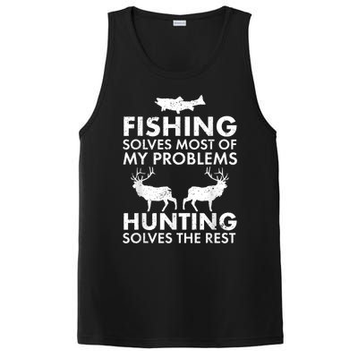 Funny Fishing And Hunting Gift Christmas Humor Hunter Cool PosiCharge Competitor Tank