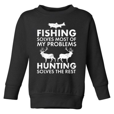 Funny Fishing And Hunting Gift Christmas Humor Hunter Cool Toddler Sweatshirt