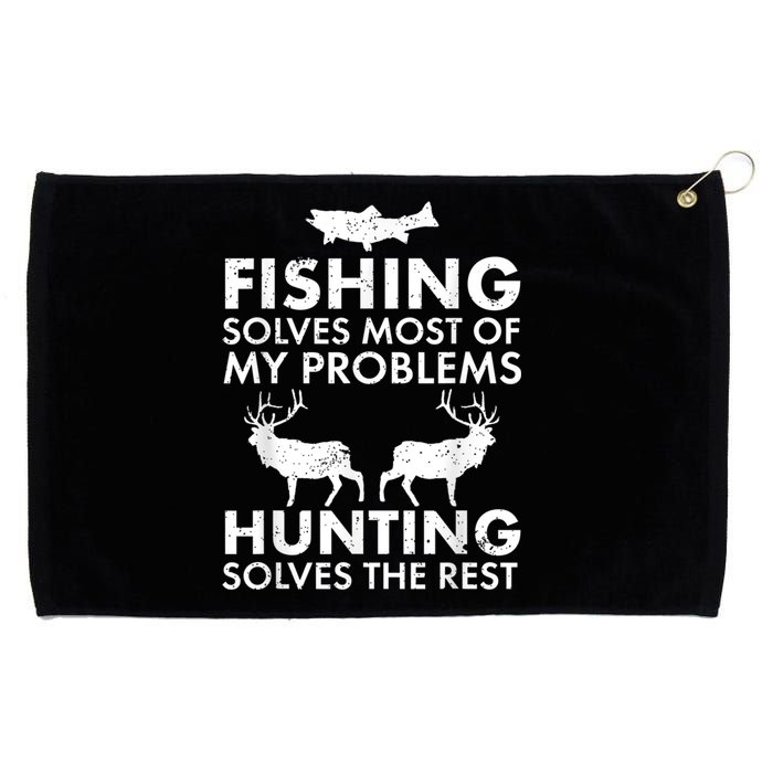 Funny Fishing And Hunting Gift Christmas Humor Hunter Cool Grommeted Golf Towel