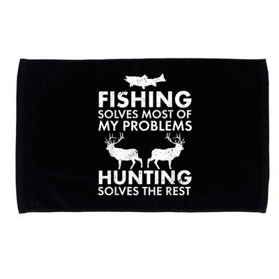 Funny Fishing And Hunting Gift Christmas Humor Hunter Cool Microfiber Hand Towel