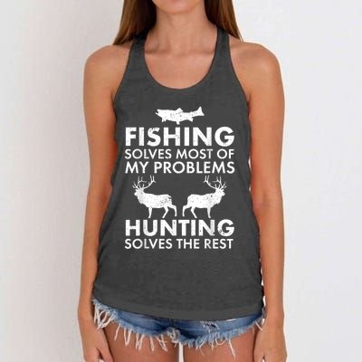 Funny Fishing And Hunting Gift Christmas Humor Hunter Cool Women's Knotted Racerback Tank