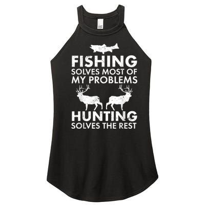 Funny Fishing And Hunting Gift Christmas Humor Hunter Cool Women's Perfect Tri Rocker Tank