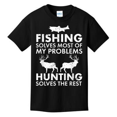 Funny Fishing And Hunting Gift Christmas Humor Hunter Cool Kids T-Shirt