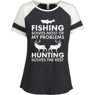 Funny Fishing And Hunting Gift Christmas Humor Hunter Cool Enza Ladies Jersey Colorblock Tee