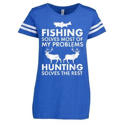 Funny Fishing And Hunting Gift Christmas Humor Hunter Cool Enza Ladies Jersey Football T-Shirt