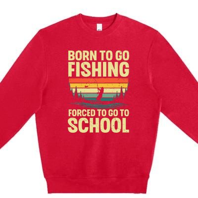 Funny Fishing Art For Fishing Fish Fisherman Premium Crewneck Sweatshirt