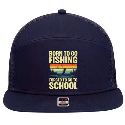 Funny Fishing Art For Fishing Fish Fisherman 7 Panel Mesh Trucker Snapback Hat