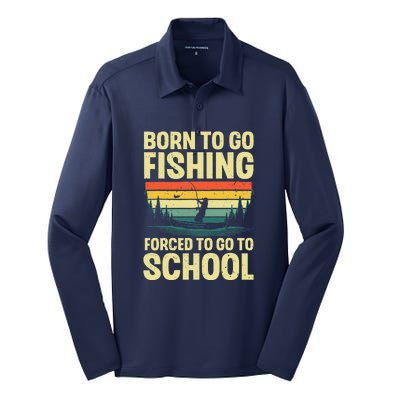 Funny Fishing Art For Fishing Fish Fisherman Silk Touch Performance Long Sleeve Polo