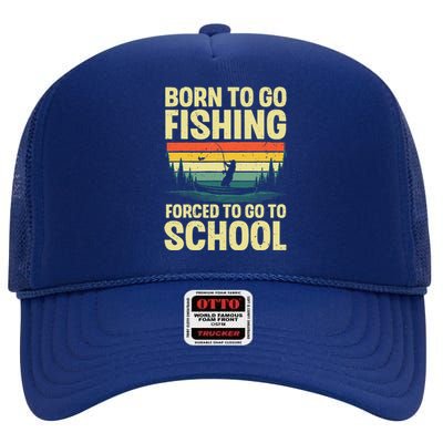 Funny Fishing Art For Fishing Fish Fisherman High Crown Mesh Back Trucker Hat