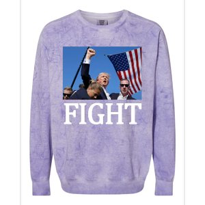 Fight For America Trump Assassination Attempt Fist Colorblast Crewneck Sweatshirt