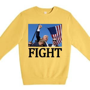 Fight For America Trump Assassination Attempt Fist Premium Crewneck Sweatshirt