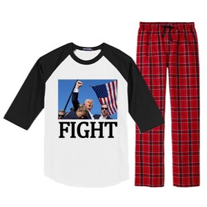 Fight For America Trump Assassination Attempt Fist Raglan Sleeve Pajama Set