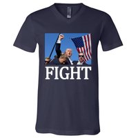 Fight For America Trump Assassination Attempt Fist V-Neck T-Shirt