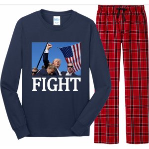 Fight For America Trump Assassination Attempt Fist Long Sleeve Pajama Set