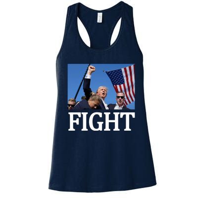 Fight For America Trump Assassination Attempt Fist Women's Racerback Tank