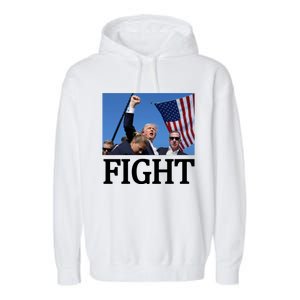 Fight For America Trump Assassination Attempt Fist Garment-Dyed Fleece Hoodie