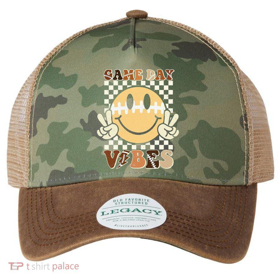 Funny Face American Football Game Day Vibes Sport Girl Legacy Tie Dye Trucker Hat