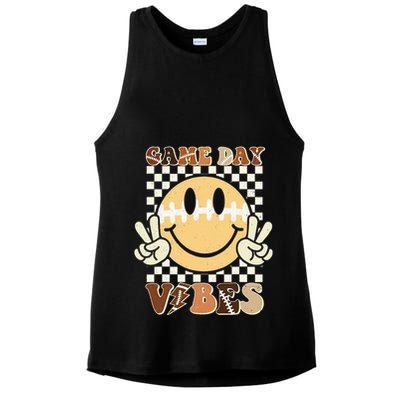 Funny Face American Football Game Day Vibes Sport Girl Ladies PosiCharge Tri-Blend Wicking Tank