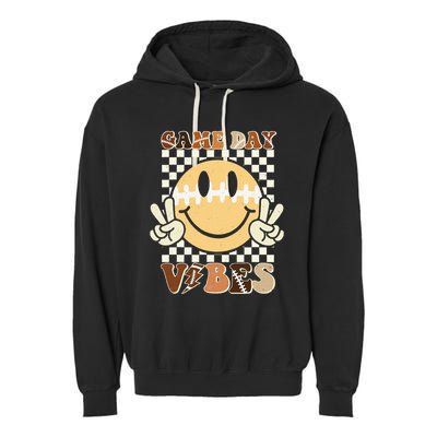 Funny Face American Football Game Day Vibes Sport Girl Garment-Dyed Fleece Hoodie