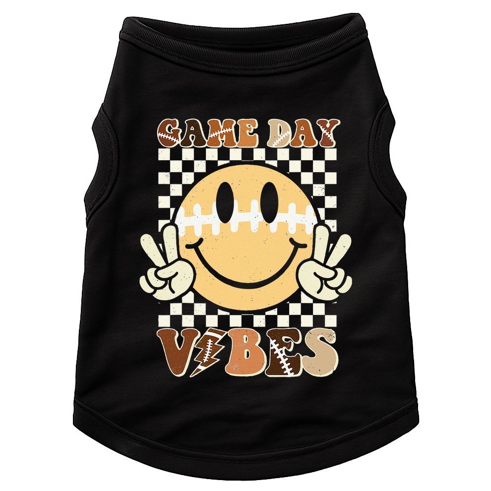 Funny Face American Football Game Day Vibes Sport Girl Doggie Tank