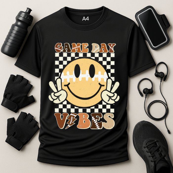 Funny Face American Football Game Day Vibes Sport Girl Cooling Performance Crew T-Shirt