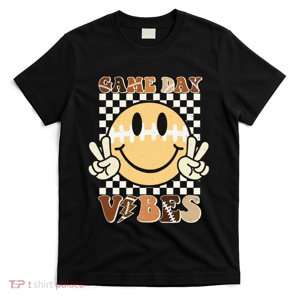 Funny Face American Football Game Day Vibes Sport Girl T-Shirt
