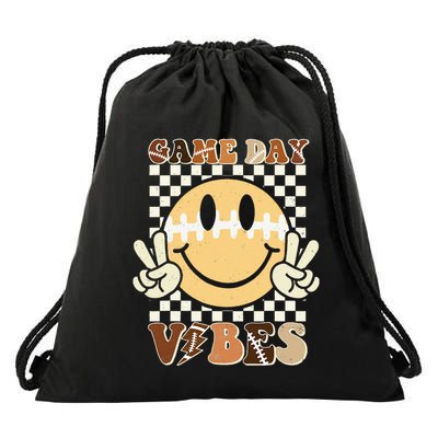 Funny Face American Football Game Day Vibes Sport Girl Drawstring Bag
