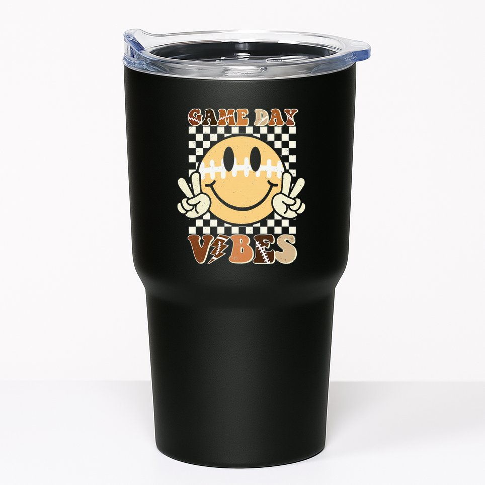 Funny Face American Football Game Day Vibes Sport Girl Tumbler