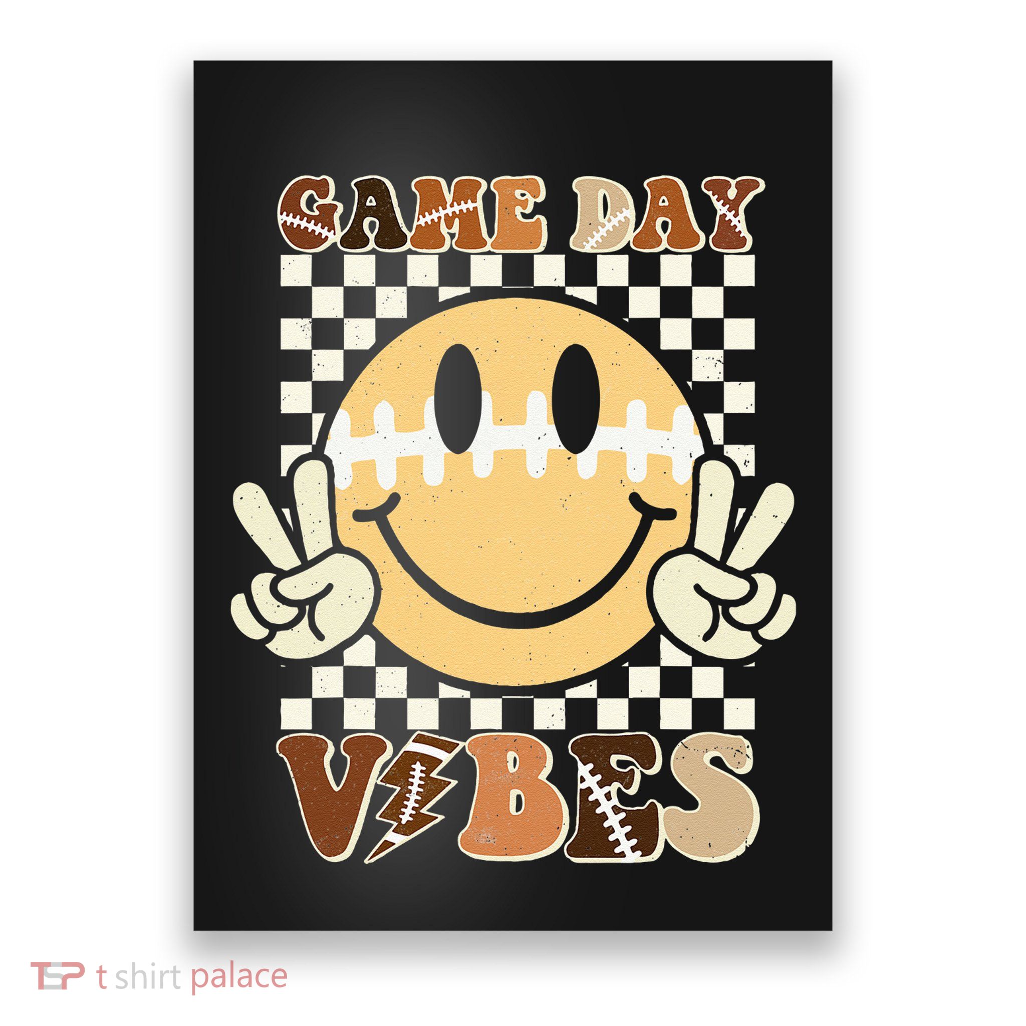 Funny Face American Football Game Day Vibes Sport Girl Poster