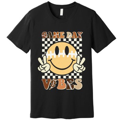Funny Face American Football Game Day Vibes Sport Girl Premium T-Shirt