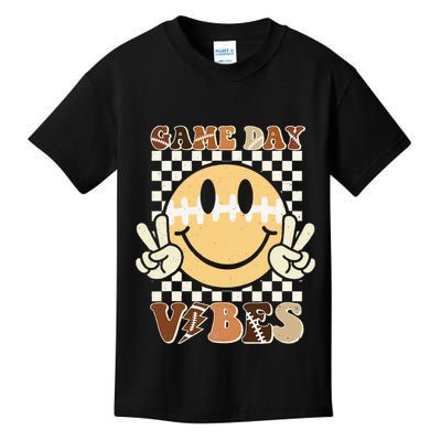 Funny Face American Football Game Day Vibes Sport Girl Kids T-Shirt