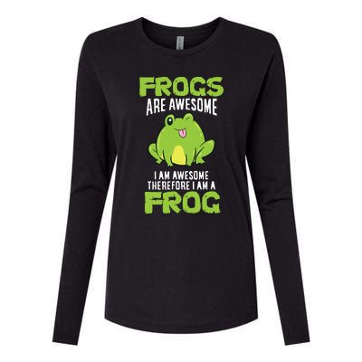 Funny Frogs Are Awesome I'm Awesome Therefore I'm Awesome Therefore I Am A Frog Womens Cotton Relaxed Long Sleeve T-Shirt