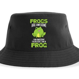 Funny Frogs Are Awesome I'm Awesome Therefore I'm Awesome Therefore I Am A Frog Sustainable Bucket Hat