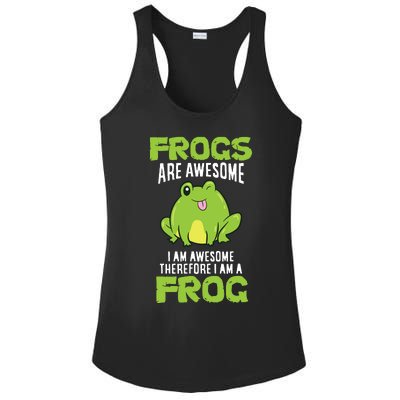 Funny Frogs Are Awesome I'm Awesome Therefore I'm Awesome Therefore I Am A Frog Ladies PosiCharge Competitor Racerback Tank