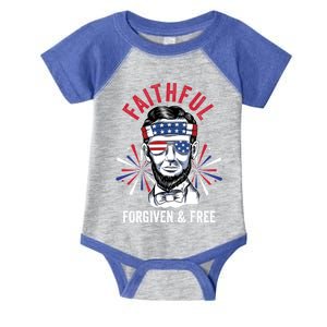 Faithful Forgiven And Free Fireworks Director Lincoln Gift Infant Baby Jersey Bodysuit