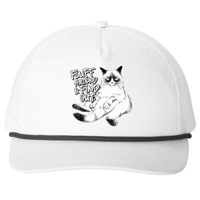 Funny Fluff Around And Find Out, Grumpy Kitty, Sarcastic Cat Snapback Five-Panel Rope Hat