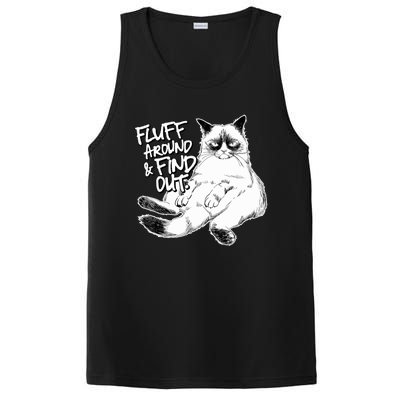 Funny Fluff Around And Find Out, Grumpy Kitty, Sarcastic Cat PosiCharge Competitor Tank