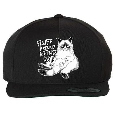 Funny Fluff Around And Find Out, Grumpy Kitty, Sarcastic Cat Wool Snapback Cap