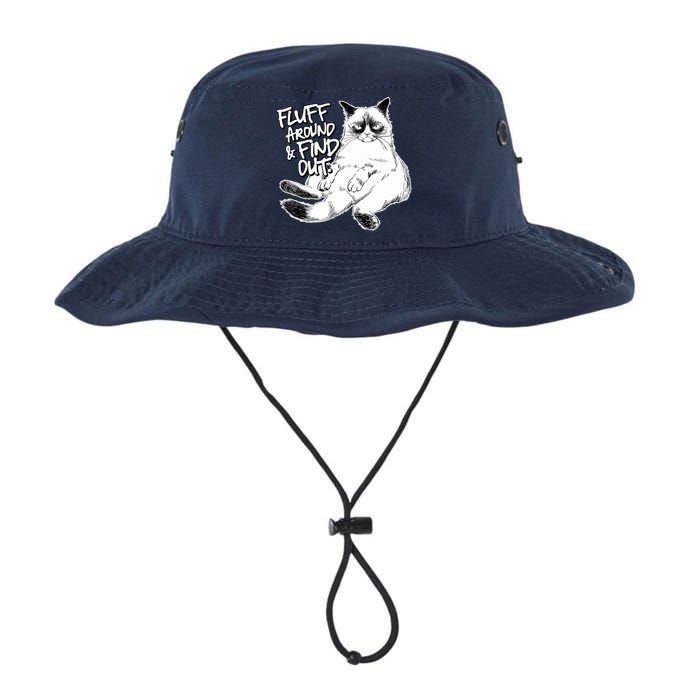 Funny Fluff Around And Find Out, Grumpy Kitty, Sarcastic Cat Legacy Cool Fit Booney Bucket Hat