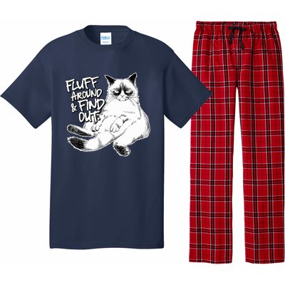 Funny Fluff Around And Find Out, Grumpy Kitty, Sarcastic Cat Pajama Set