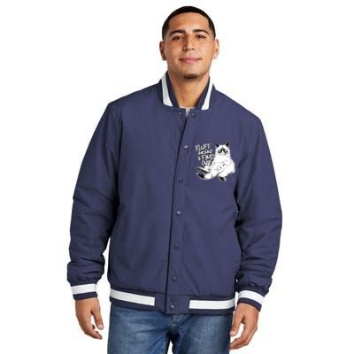 Funny Fluff Around And Find Out, Grumpy Kitty, Sarcastic Cat Insulated Varsity Jacket