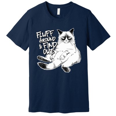 Funny Fluff Around And Find Out, Grumpy Kitty, Sarcastic Cat Premium T-Shirt