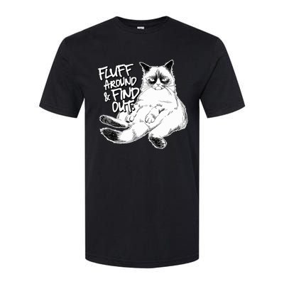 Funny Fluff Around And Find Out, Grumpy Kitty, Sarcastic Cat Softstyle CVC T-Shirt