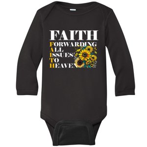 Faith Forwarding All Issues To Heaven Christian Scripture Baby Long Sleeve Bodysuit