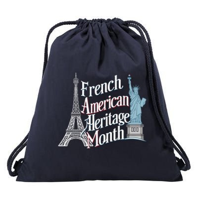 Funny French American Heritage Month Drawstring Bag