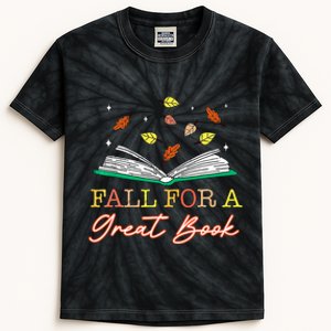 Fall For A Great Book Reading Librarian Thanksgiving Teacher Kids Tie-Dye T-Shirt