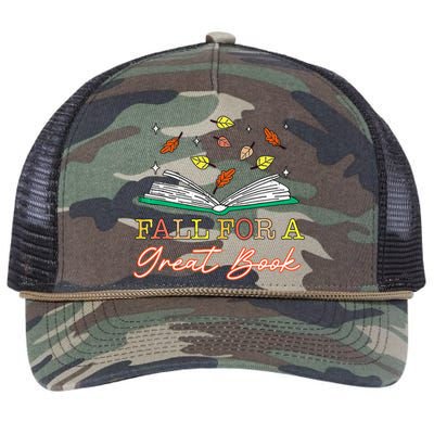 Fall For A Great Book Reading Librarian Thanksgiving Teacher Retro Rope Trucker Hat Cap