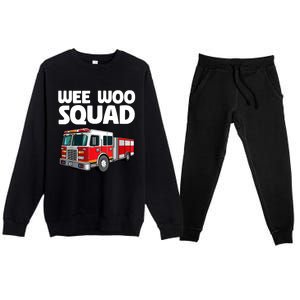 Funny Firefighter Art For Women Fire Truck Fireman Premium Crewneck Sweatsuit Set