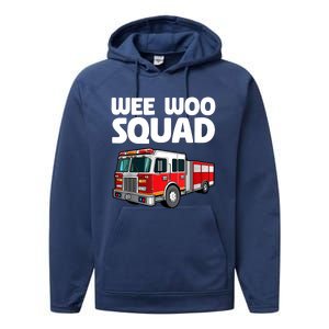 Funny Firefighter Art For Women Fire Truck Fireman Performance Fleece Hoodie